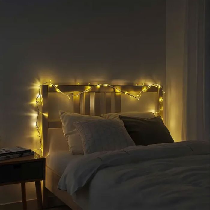 Новорічна кімнатна гірлянда нитка 6 м 50 LED білий провід Жовтий W50LED6MWY