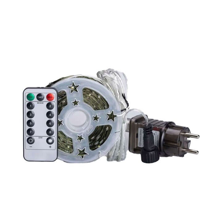 Новорічна гірлянда кімнатна Роса з пультом 200 м 2000 LED зелений провід Жовте сяйво 2000L200MGY