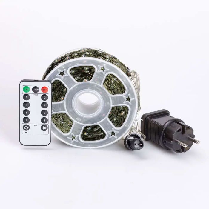 Гірлянда роса на пульті 200 метрів на 2000 led світлодіодів крапля на зеленому дроті мультиколор 2000L200MGML