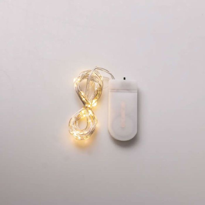 Світлодіодна гірлянда Роса 3 метри на батарейках 30 led нитка на білому дроті жовта 30L3MWY