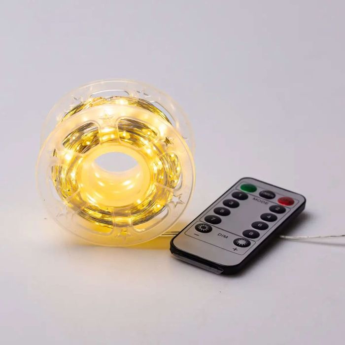 Гірлянда роса на пульті 50 метрів на 500 led світлодіодів крапля на білому дроті жовта 500L50MWY