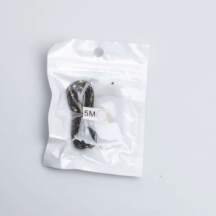 Світлодіодна гірлянда Роса 5 метрів на батарейках 50 led нитка на зеленому дроті жовта 50L5MGY