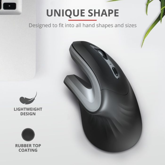 Миша Trust Verro Ergonomic, WL, чорний