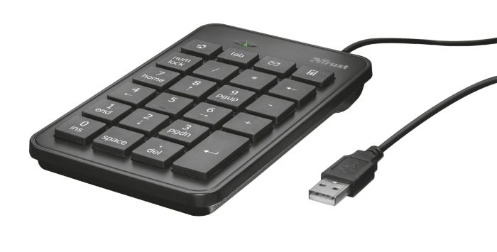 Keyboard membraneTrust Xalas USB-A Numeric Keypad 23Key, USB-A, Чорний