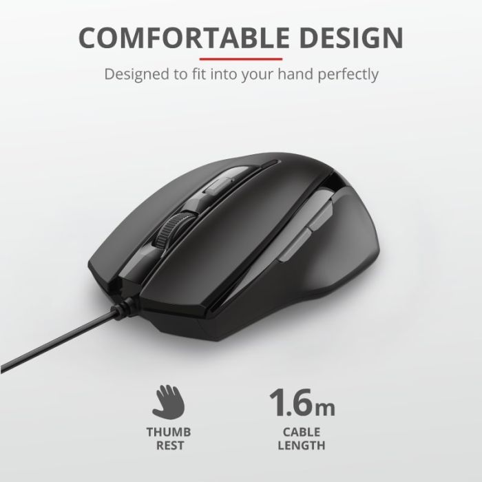 Мышь Trust Voca, USB-A, Чорний