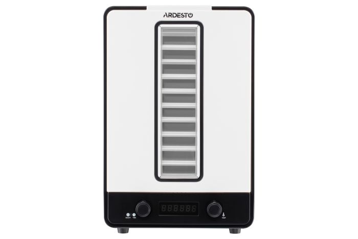 Сушка для продуктов ARDESTO 550Вт, поддонов - 11x3см, макс - 70°С, рег.темп, сетка для ягод, пластик, белый