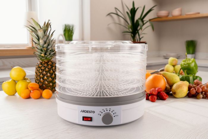 Сушка для продуктов   , 245Вт, поддонов -5x3см, диаметр-32см, макс-70°С, рег.темп, пластик, белый ARDESTO FDB-5320