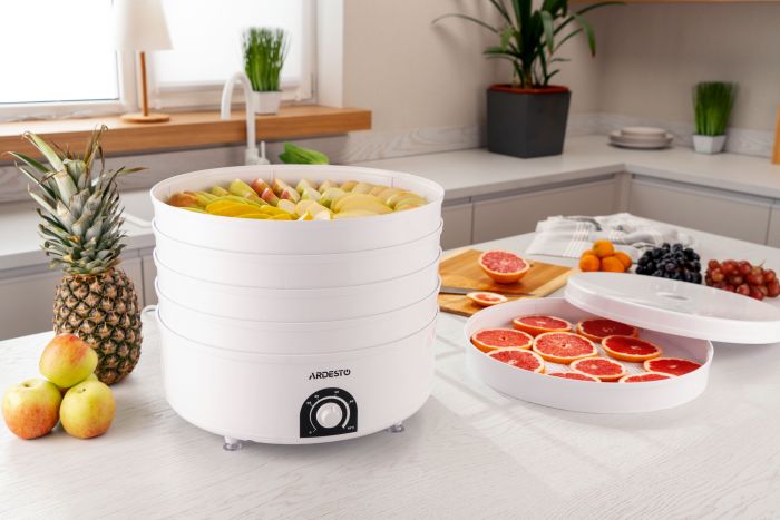 Сушка для продуктов   , 520Вт, поддонов -5x4см, диаметр-38,5см, макс-70°С, рег.темп, пластик, белый ARDESTO FDB-5385
