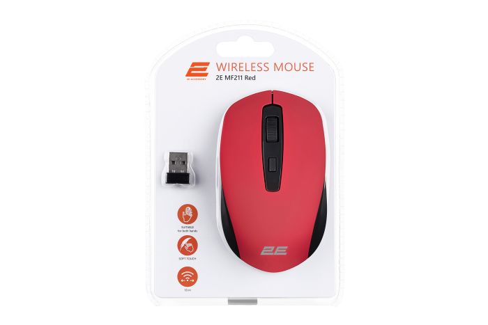 Миша 2E MF211, WL, червоний