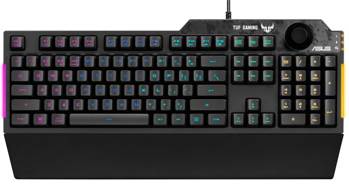 Клавіатура мембранна ASUS TUF Gaming K1, 104key, USB-A, EN/UK, RGB, чорний