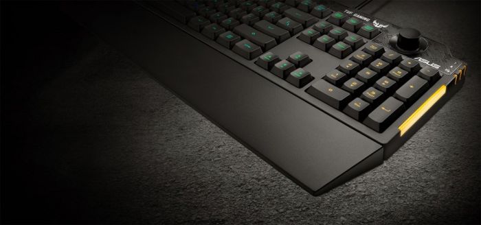 ASUS Keyboard membrane TUF Gaming K1, 104key, USB-A, EN/UK, RGB, black