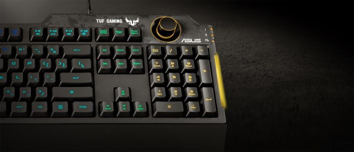 ASUS Keyboard membrane TUF Gaming K1, 104key, USB-A, EN/UK, RGB, black