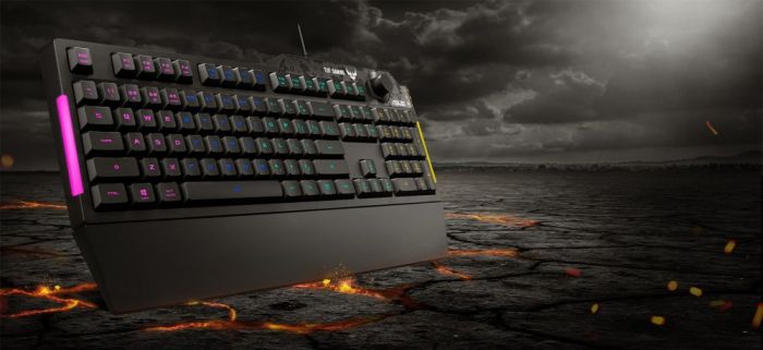 ASUS Keyboard membrane TUF Gaming K1, 104key, USB-A, EN/UK, RGB, black