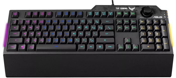ASUS Keyboard membrane TUF Gaming K1, 104key, USB-A, EN/UK, RGB, black