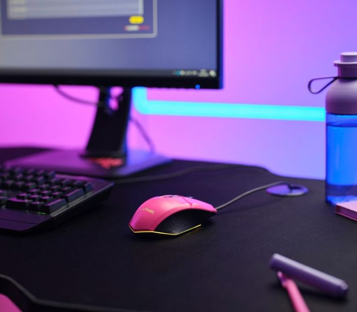 Миша Trust GXT 109 Felox, RGB, USB-A, рожевий