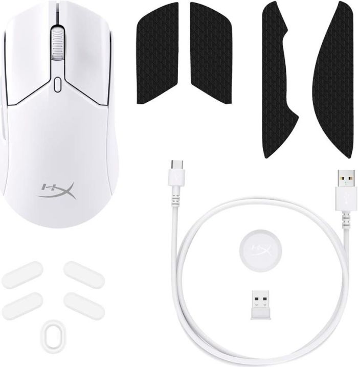 Миша HyperX Pulsefire Haste 2, RGB, USB-A/WL/BT, білий