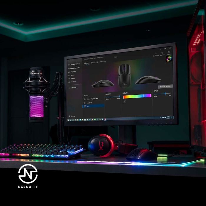 HyperX Mouse Pulsefire Haste 2, RGB, USB-A/WL/BT, black