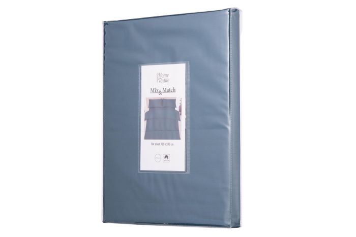 Простынь ARDESTO Mix&Match, 180х240см, 100% хлопок, сатин, синий