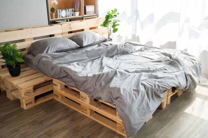 Flat sheet ARDESTO Mix&Match 180x240cm, 100% cotton, sateen, gray