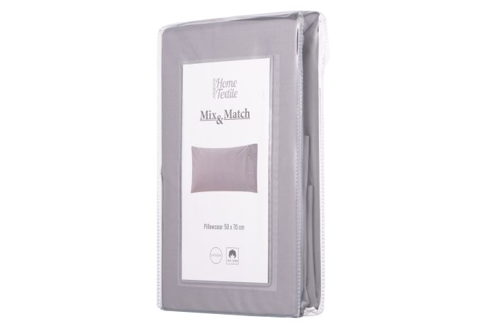 Наволочка ARDESTO Mix&Match, 50х70см, 100% хлопок, сатин, серый