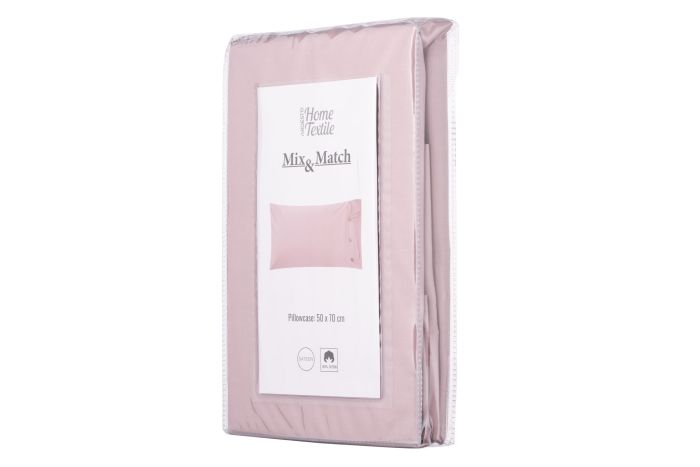 Pillowcase ARDESTO Mix&Match 50x70cm, 100% cotton, sateen, light pink