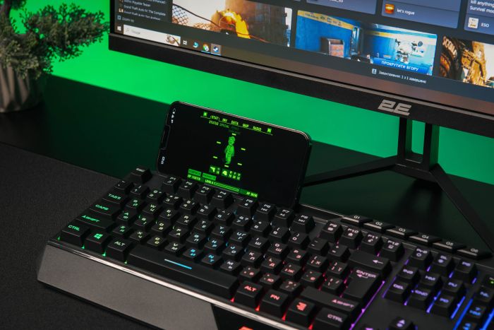 Клавіатура мембранна 2E GAMING KG315 110key, USB-A, EN/UA, RGB, чорний