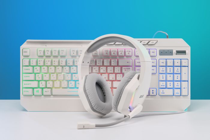 Клавіатура мембранна 2E GAMING KG315 110key, USB-A, EN/UA, RGB, білий