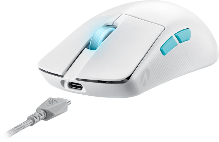 Миша ASUS ROG Harpe Ace Aim Lab Edition, RGB, USB-A/WL/BT, білий