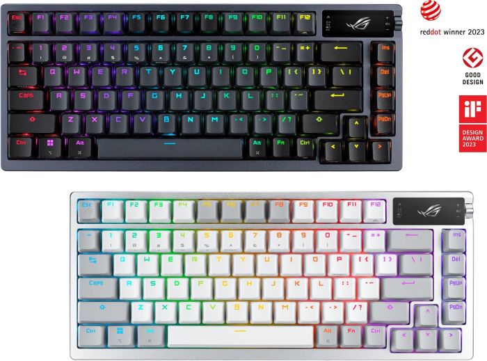 Клавіатура механічна ASUS ROG Azoth 81key, NX Red, USB-A/WL/BT, EN, RGB, білий
