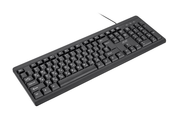 Клавиатура мембранная 2E KS108 104key, USB-A, EN/UK, чёрный