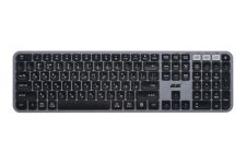 Клавіатура мембранна 2E KS240 110key, WL/BT, EN/UK, сіро-чорний