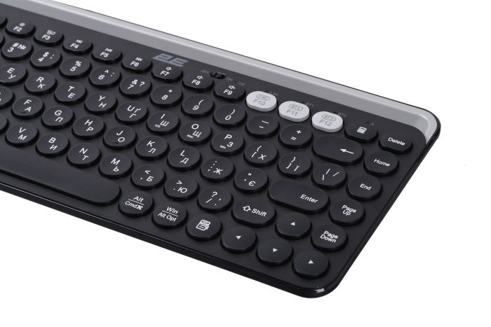 Клавиатура мембранная 2E KS250 84key, WL/BT, EN/UK, чёрно-серый