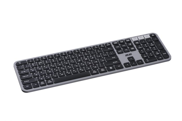 Комплект клавіатура та миша 2E MK440 WL/BT, EN/UK, сіро-чорний