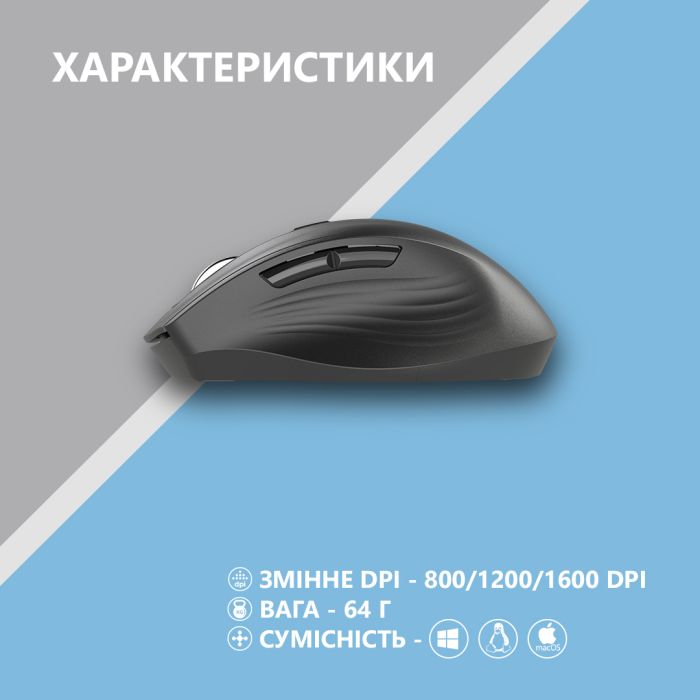 Миша 2E MF250 Silent, WL, чорний