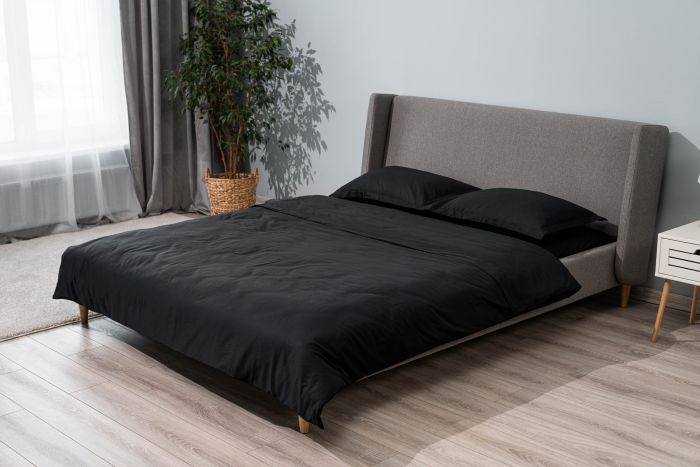 Простынь на резинке ARDESTO Mix&Match Premium, 180x200+30см, 100% хлопок, сатин, черный