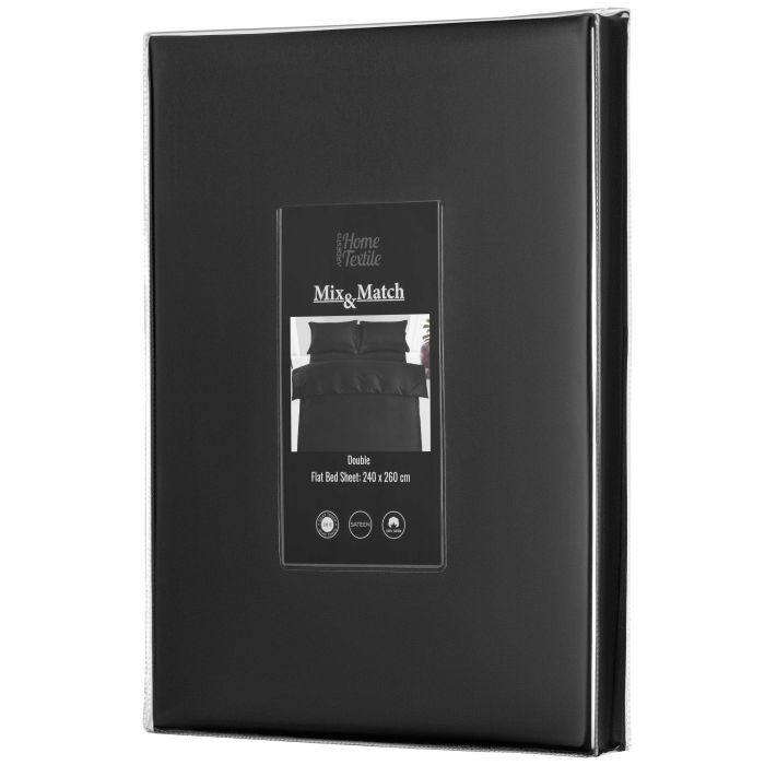 Простирадло ARDESTO Mix&Match Premium, 240x260см, 100% бавовна, сатин, чорний