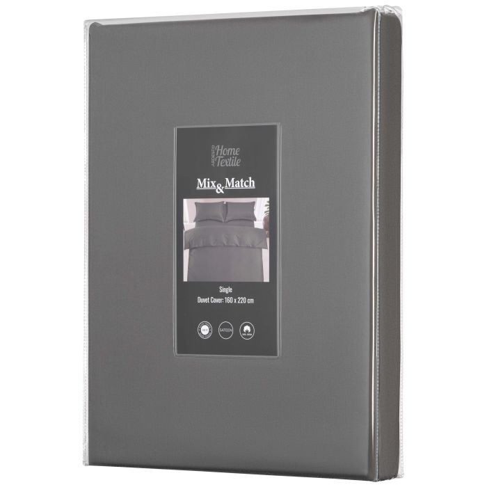 Пододеяльник ARDESTO Mix&Match Premium, 160х220см, 100% хлопок, сатин,  серый