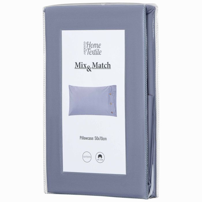 Наволочка ARDESTO Mix&Match, 50х70см, 100% хлопок, сатин, серый
