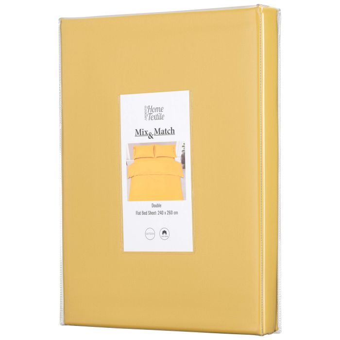 Простынь ARDESTO Mix&Match, 240x260см, 100% хлопок, сатин, желтый