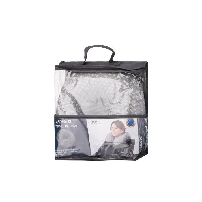 Подушка ортопедическая ARDESTO Sleepwell Travel, 34х29х10см, для шеи, пена мемори, серый