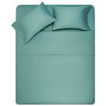 Bedding set ARDESTO 1.5 Mix&Match, sateen, duvet cover 160x220cm, bed sheet 180x240cm, pillowcases (2) 50x70cm, 100% cotton, green