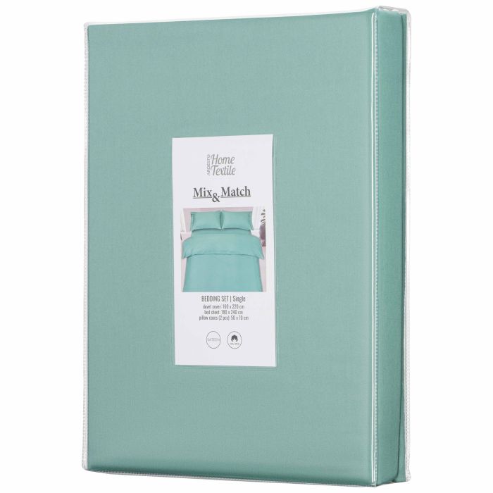 КПБ 1.5сп ARDESTO Mix&Match, пододеяльник 160х220см, простынь 180x240см, наволочки (2) 50х70см, 100% хлопок, сатин, зеленый