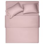 Bedding set ARDESTO 1.5 Mix&Match, sateen, duvet cover 160x220cm, bed sheet 180x240cm, pillowcases (2) 50x70cm, 100% cotton, light pink