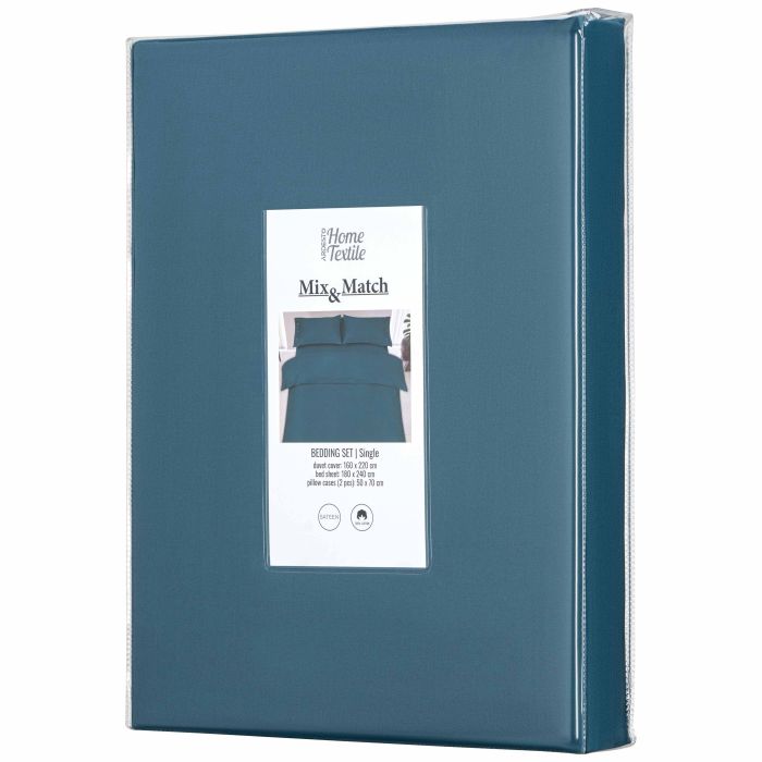 КПБ 1.5сп ARDESTO Mix&Match, пододеяльник 160х220см, простынь 180х240см, наволочки (2) 50х70см, 100% хлопок, сатин, синий