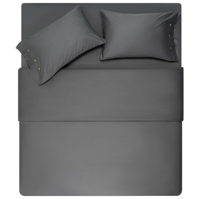 Bedding set ARDESTO 2.0 Mix&Match, sateen, duvet cover 200x220cm, bed sheet 240х260cm, pillowcases (2) 50x70cm, 100% cotton, gray