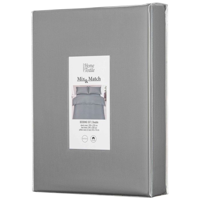 КПБ 2.0сп ARDESTO Mix&Match, пододеяльник 200х220см, простынь 240х260см, наволочки (2) 50х70см, 100% хлопок, сатин, серый