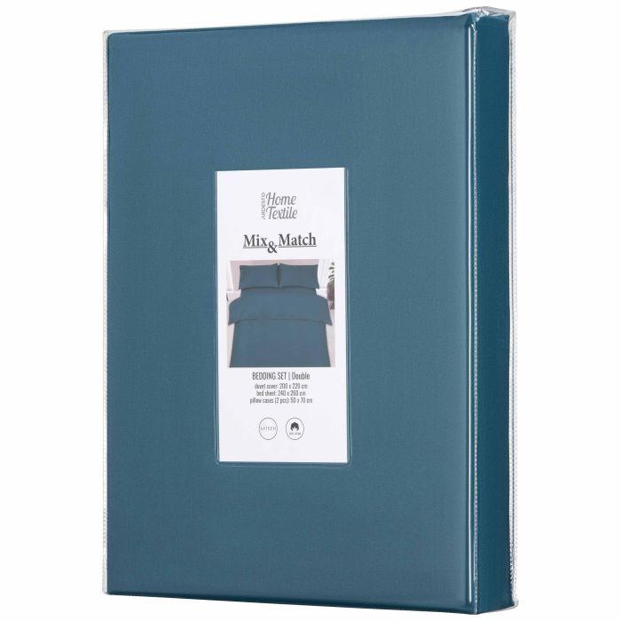 КПБ 2.0сп ARDESTO Mix&Match, пододеяльник 200х220см, простынь 240х260см, наволочки (2) 50х70см, 100% хлопок, сатин, синий