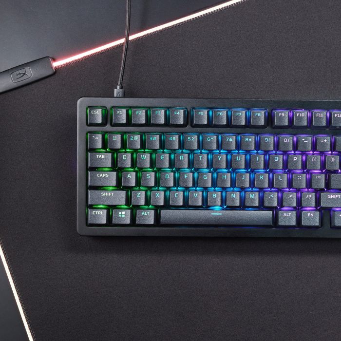 HyperX mechanical keyboard Alloy Rise 75key, Red, USB-A, EN/UA, RGB, black