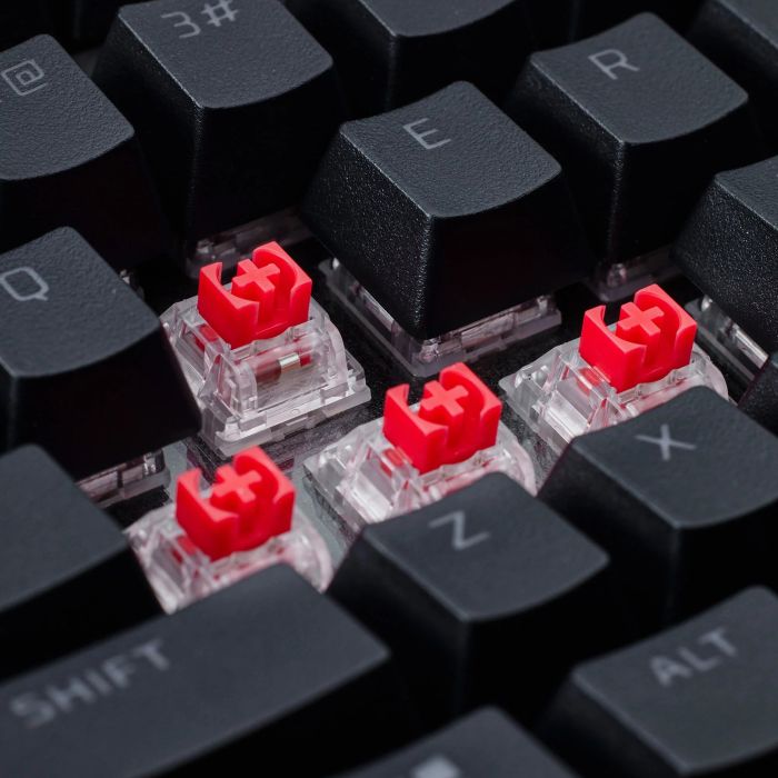 HyperX mechanical keyboard Alloy Rise 75key, Red, USB-A, EN/UA, RGB, black