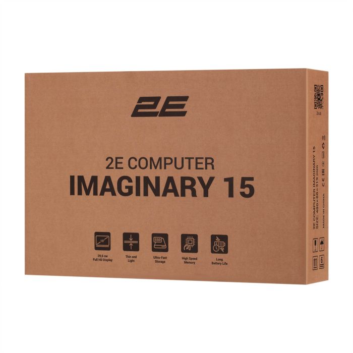 Ноутбук 2E Imaginary 15.6" FHD IPS AG, Intel i7-1255U, 16GB, F512GB, UMA, DOS, Черный